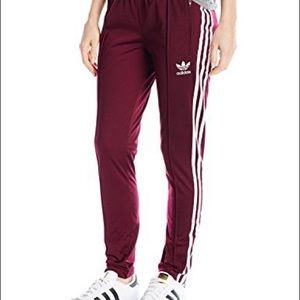 adidas originals maroon track pants size small